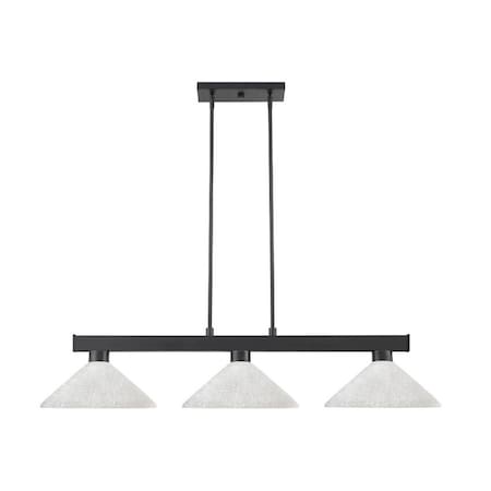 Z-Lite Cobalt 3 Light Billiard Light, Matte Black & White Linen 152MB-AWL14